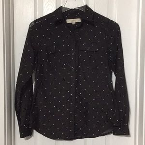 🛎Ann Taylor Loft sheer blouse with hearts XSP (W)